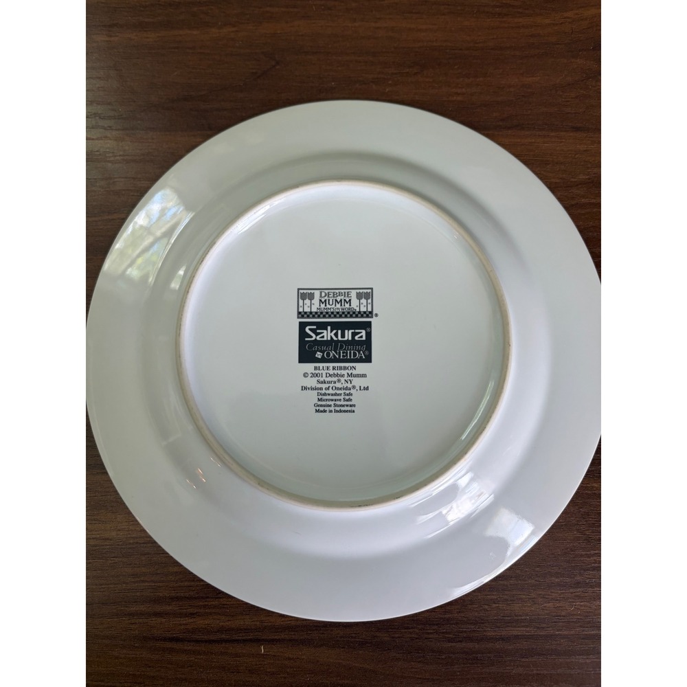 Debbie Mumm Blue Ribbon Salad Plates Set of 4 Sakura Vegetable Plates - Picture 10 of 11